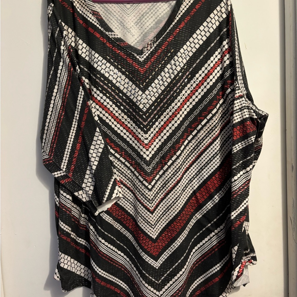 Striped Black and Red Women's Top
